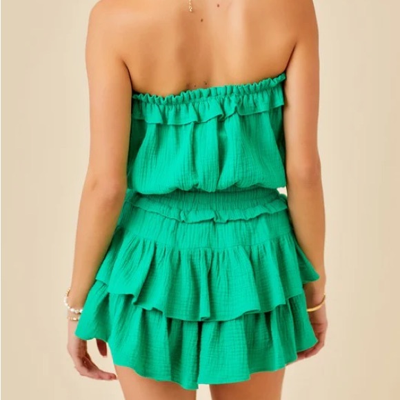Green gauzy romper size small - Picture 2 of 4